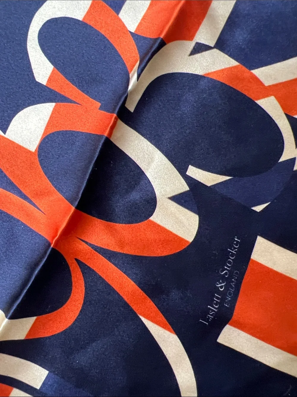 Laslett & Stocker England 1963 Mini Silk Scarf Pocket Square Union Jack New - Picture 3 of 4